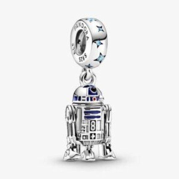 Pandora s925 Sterling SilverDisney STAR WARS R2-D2 Robot Dangle Charm Threaded - Picture 1 of 5